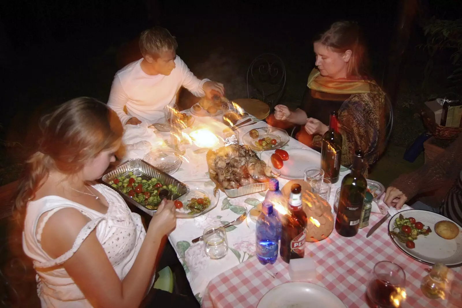 A dinner of barbequed rabbit, from Tenuta Il Palazzo in Arezzo, Tuscany, Italy - 22nd July 2008