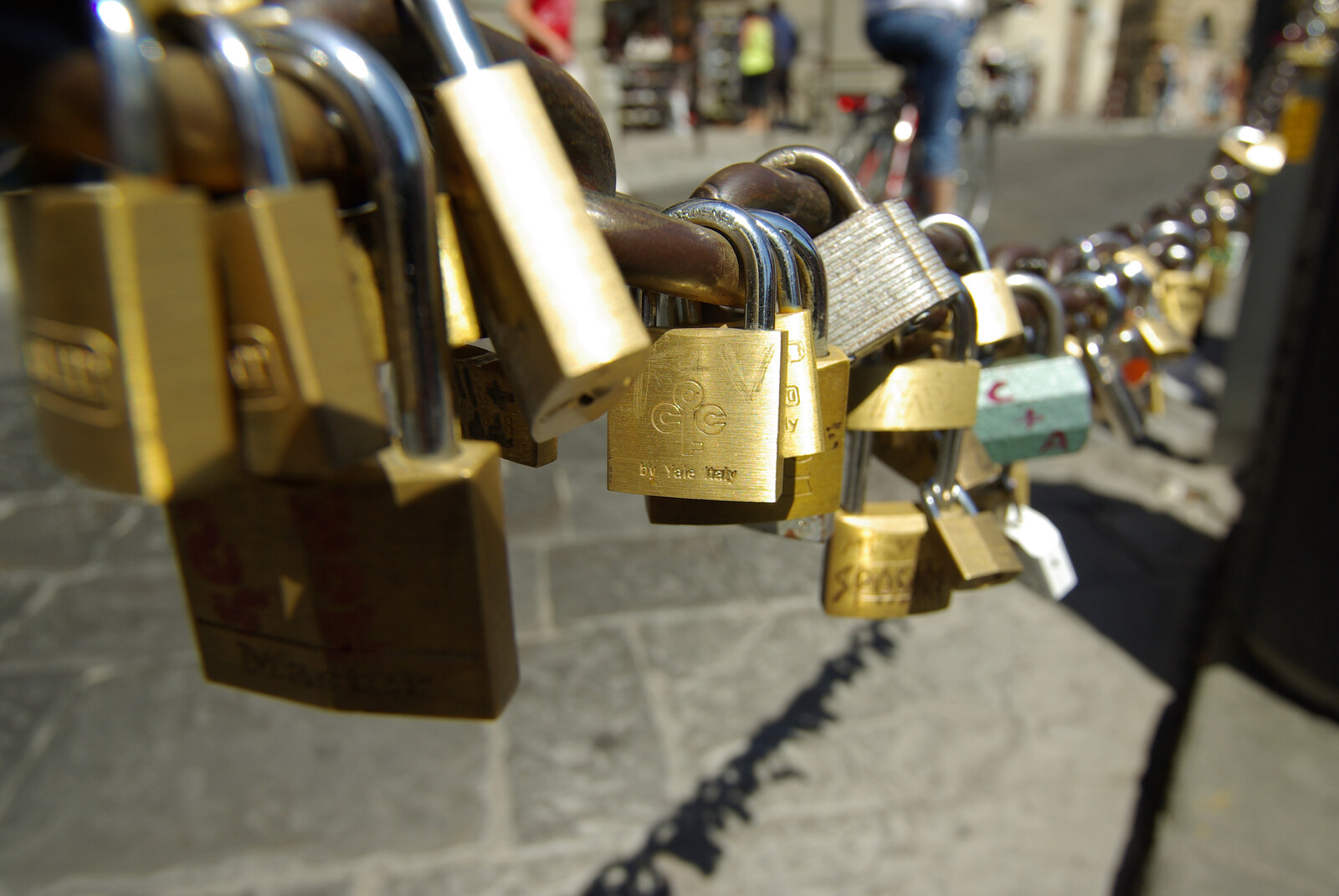 A Day Trip to Firenze, Tuscany, Italy - 24th July 2008: 'Love padlocks' on a chainlink fence