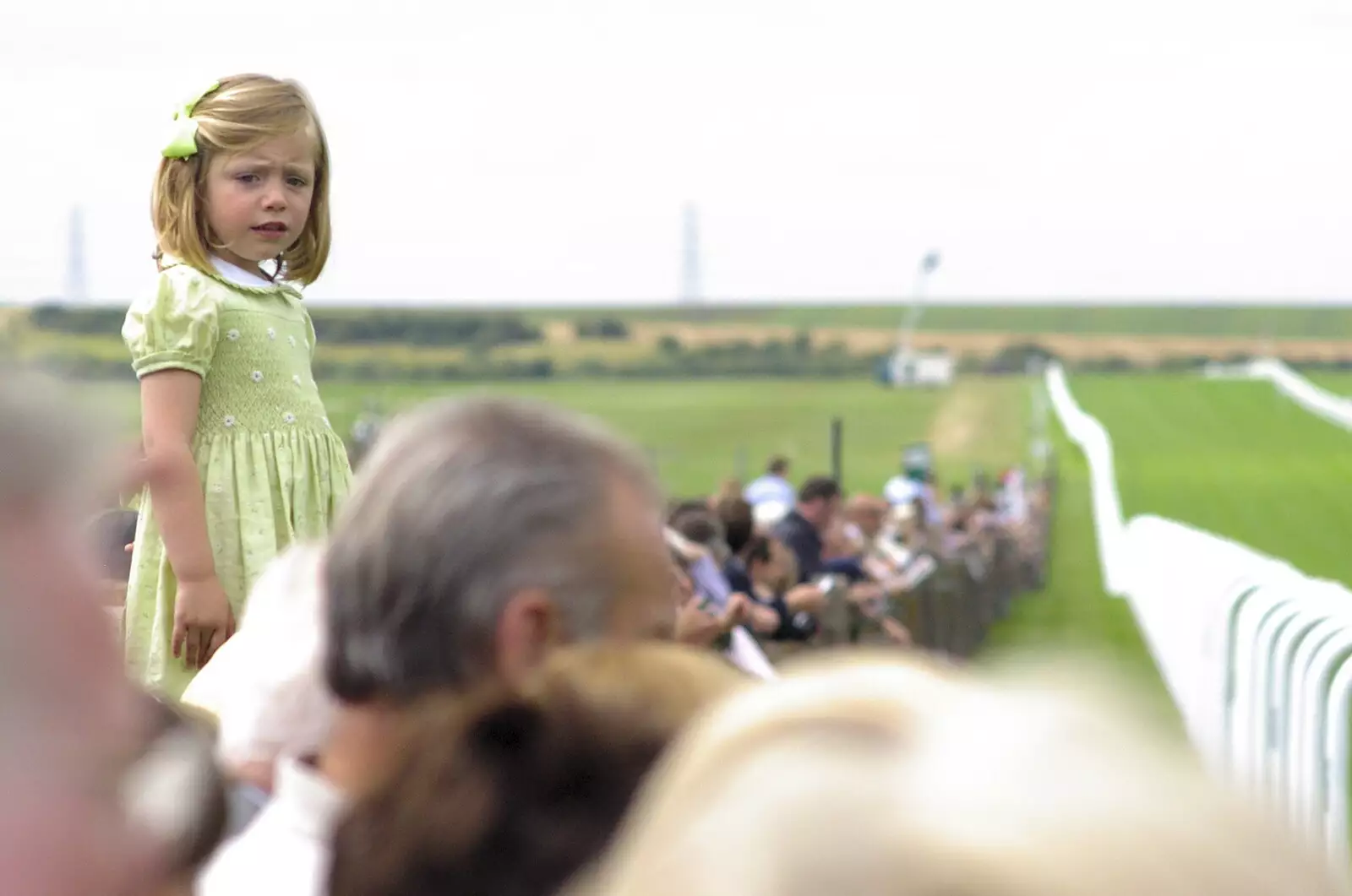 A small girl looks out over the July course, from A Day At The Races, Newmarket, Suffolk - 23rd August 2008