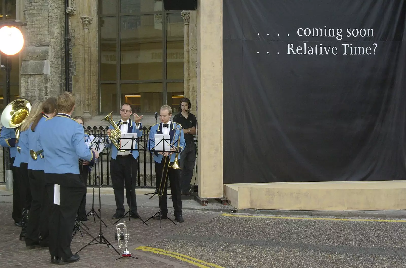 The band is ready to play, from A Brief Time in History: Stephen Hawking and the Corpus Christi Clock, Benet Street, Cambridge - 19th September 2008