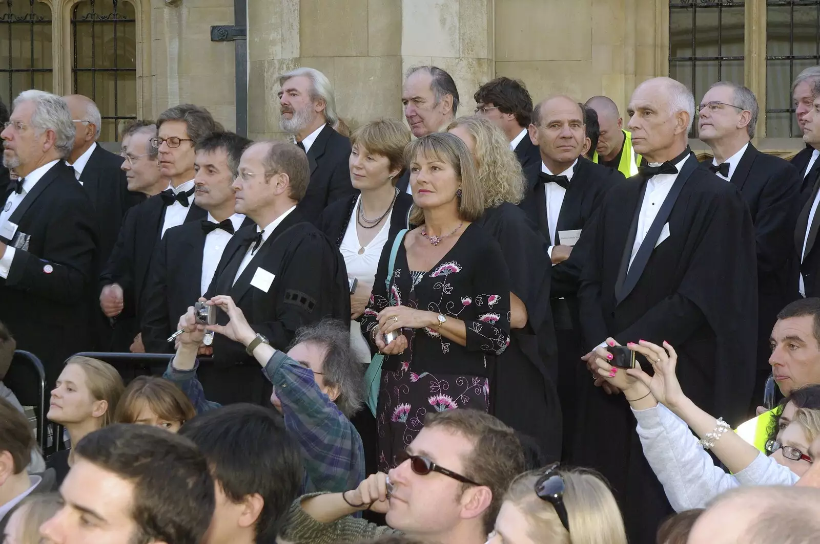 VIPs watch the speeches, from A Brief Time in History: Stephen Hawking and the Corpus Christi Clock, Benet Street, Cambridge - 19th September 2008