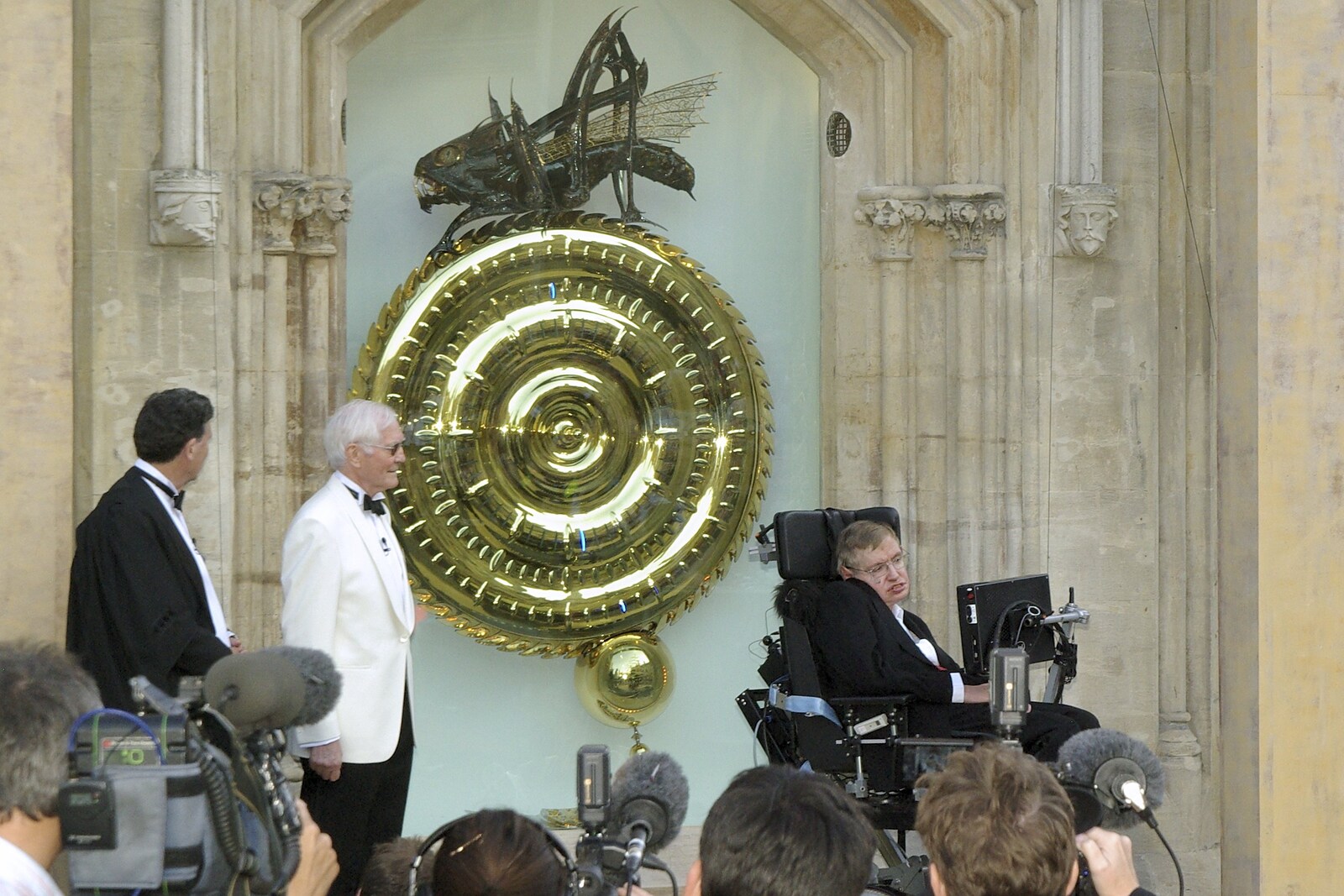 A Brief Time in History: Stephen Hawking and the Corpus Christi Clock, Benet Street, Cambridge - 19th September 2008: The 'Chronophage' clock is unveiled
