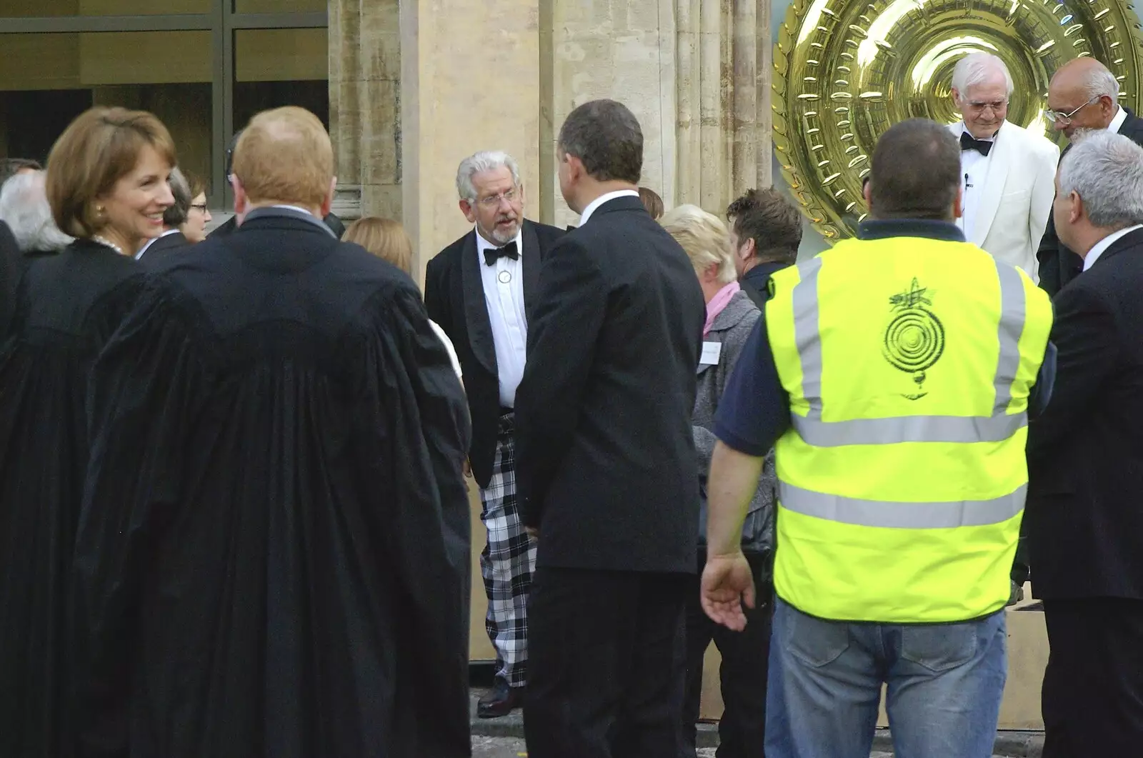 Adam Hart-Davis is resplendent in checked trousers, from A Brief Time in History: Stephen Hawking and the Corpus Christi Clock, Benet Street, Cambridge - 19th September 2008