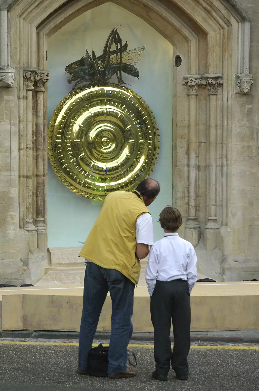 Watching the clock, from A Brief Time in History: Stephen Hawking and the Corpus Christi Clock, Benet Street, Cambridge - 19th September 2008