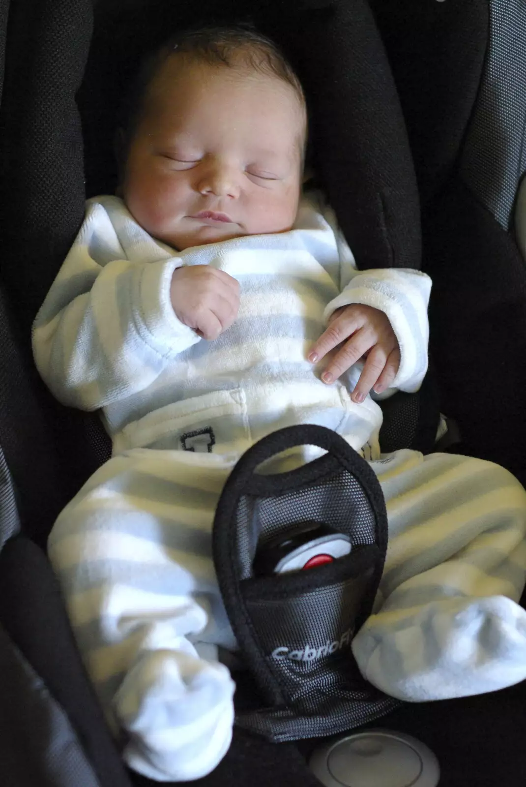 Asleep in the car seat, from Sprogday: Nosher and Isobel Become Parents, The Rosie, Cambridge - 25th September 2008