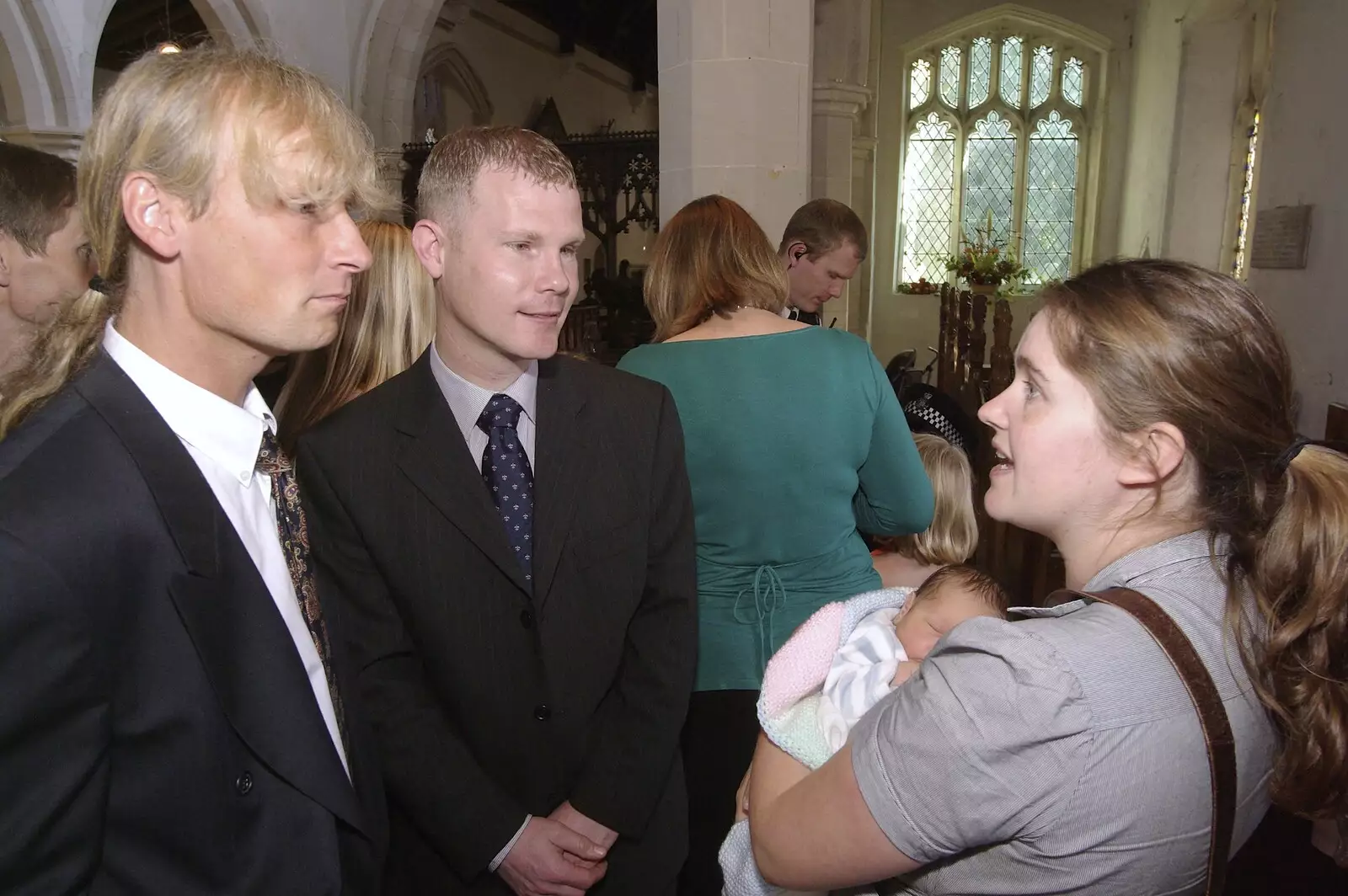 Jimmy and Mikey-P scope out Noshsprog, from Jessica's Christening and Fred's First Outing, Thrandeston and Brome, Suffolk - 28th September 2008