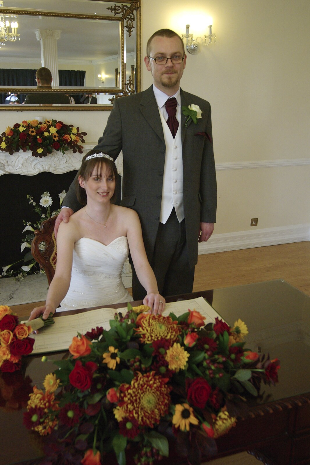 Matt and Emma's Wedding, Quendon, Essex - 7th November 2008: Emma and Matt after the signing of the register