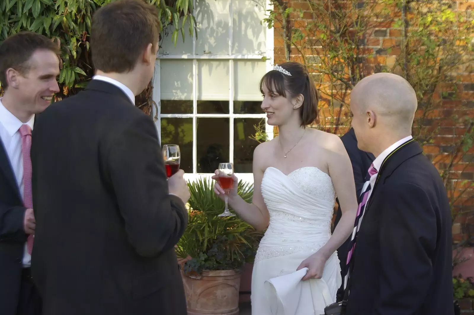 Emma has a Kir Royale, from Matt and Emma's Wedding, Quendon, Essex - 7th November 2008