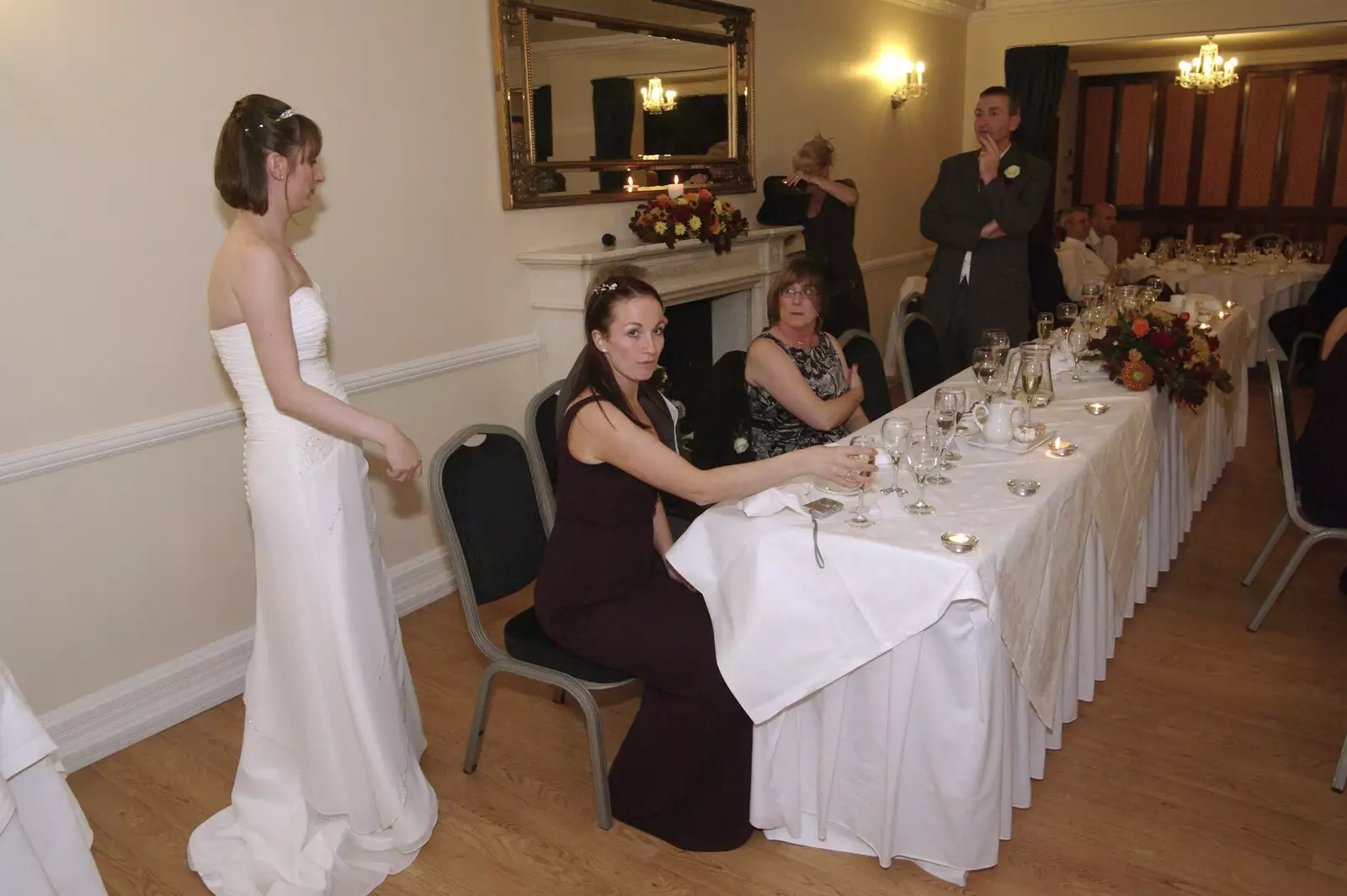 Emma and the top table, from Matt and Emma's Wedding, Quendon, Essex - 7th November 2008