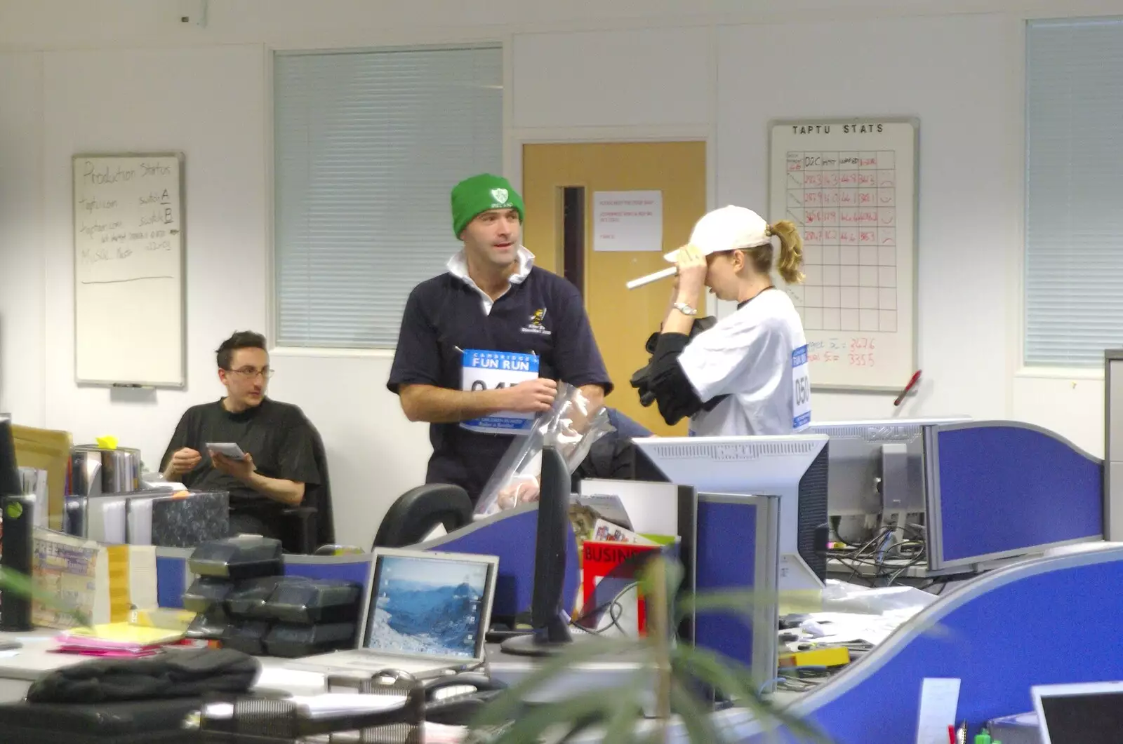 At Taptu, Conor gets his organising hat on, from The Cambridge Fun Run, Milton Road, Cambridge - 14th November 2008