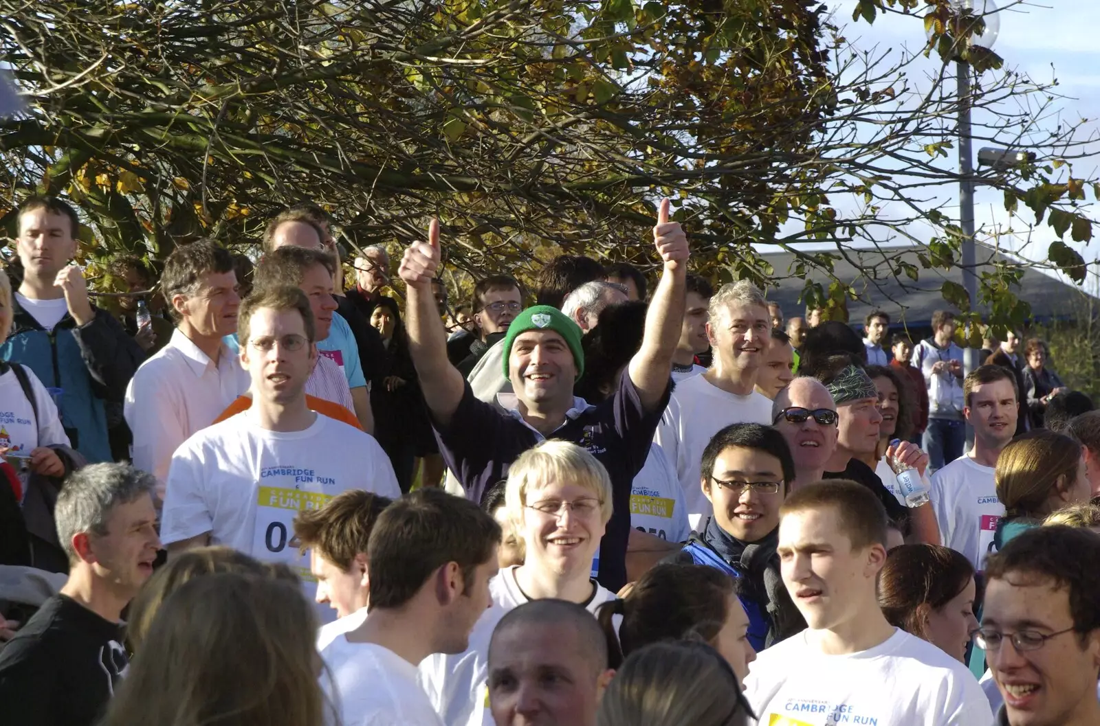 Conor gives it the thumbs-up, from The Cambridge Fun Run, Milton Road, Cambridge - 14th November 2008