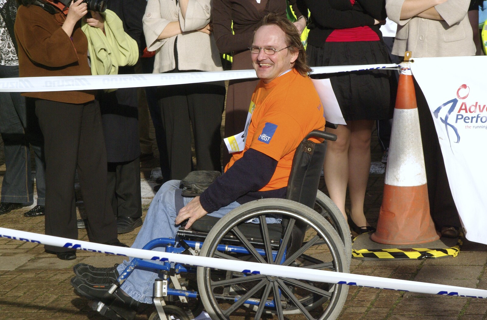 This dude looks like he's enjoying the finish from The Cambridge Fun Run, Milton Road, Cambridge - 14th November 2008