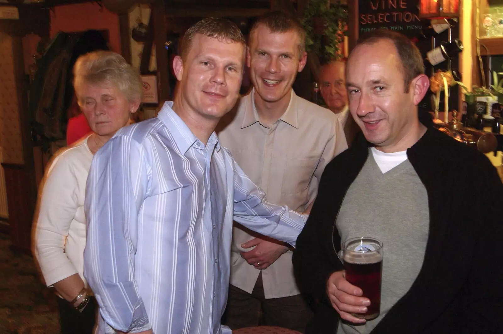 Mikey, Andy and DH, from The Swan Inn's 25th Anniversary, Brome, Suffolk - 14th November 2008