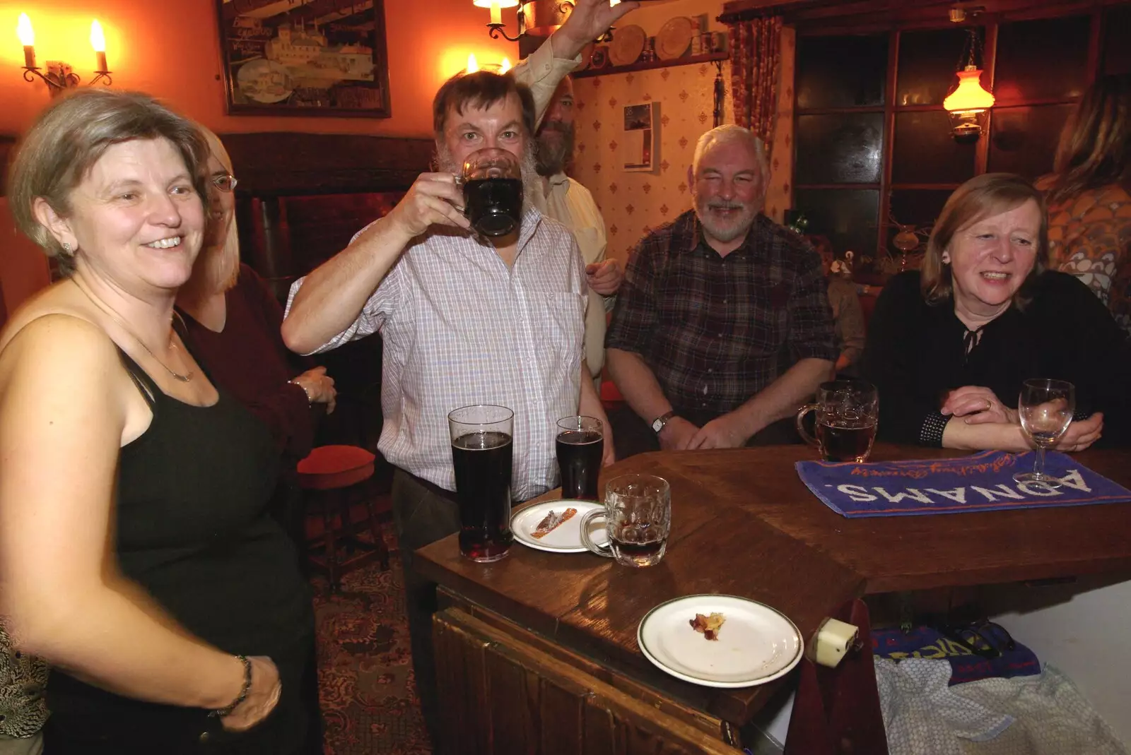 Gloria, Carol, Benny, Gerry, Nigel and Anne, from The Swan Inn's 25th Anniversary, Brome, Suffolk - 14th November 2008