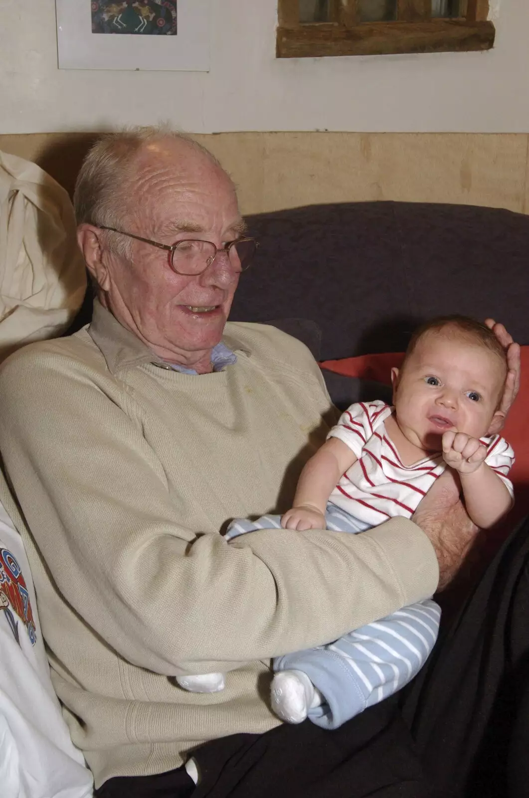 Grandad and the boy, from Hedwig Visits, and a Mill Road Fire, Brome and Cambridge - 20th November 2008