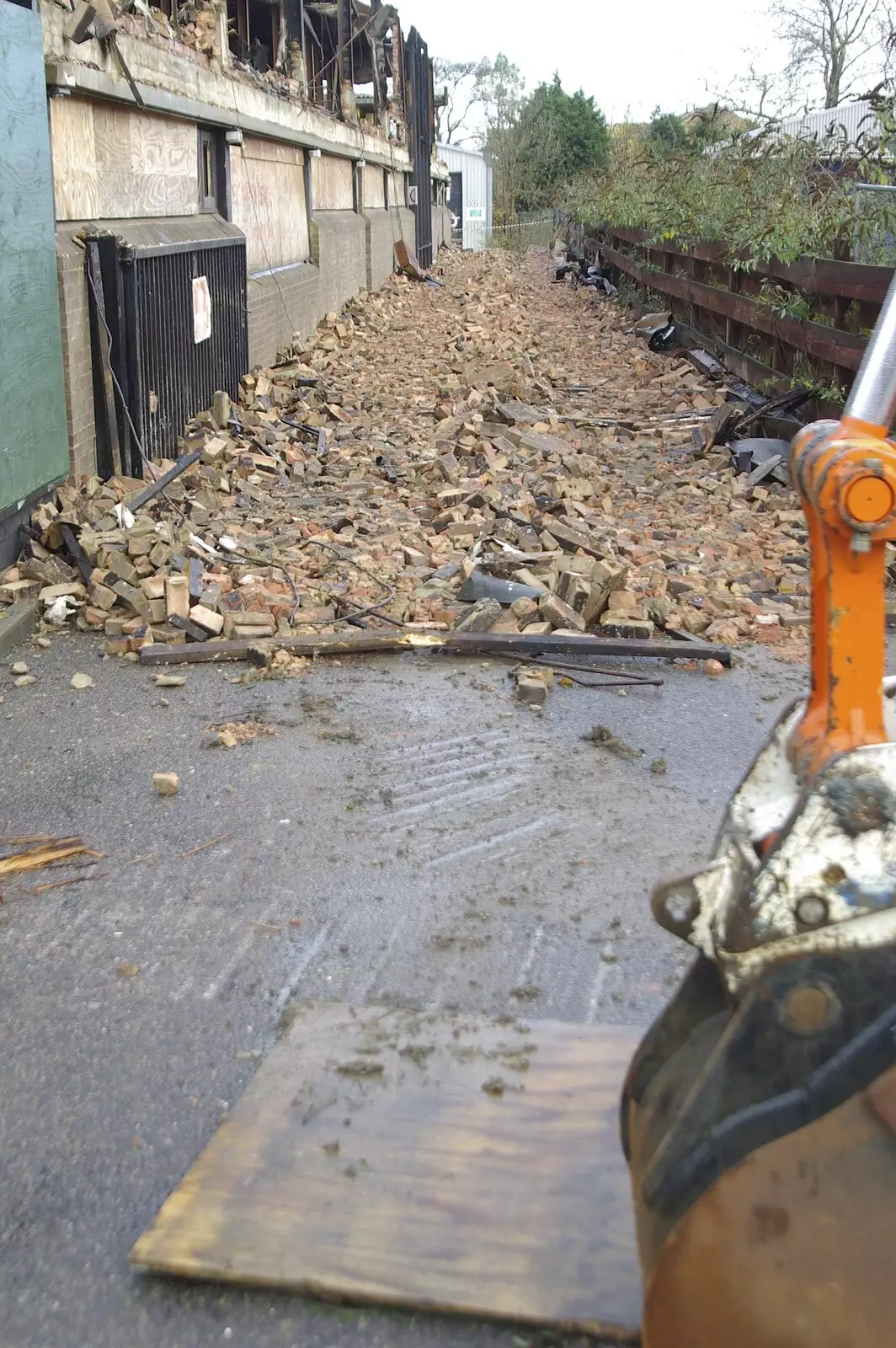 A massive pile of broken bricks, from Hedwig Visits, and a Mill Road Fire, Brome and Cambridge - 20th November 2008