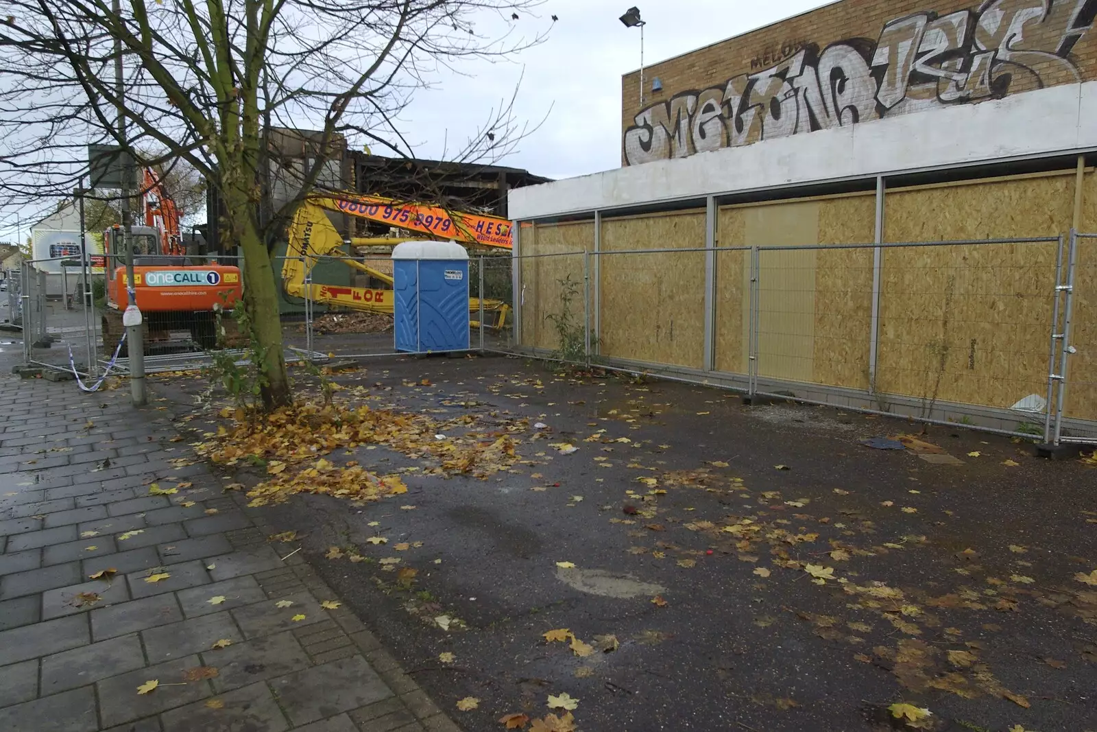 The scene from the next-door derelict building, from Hedwig Visits, and a Mill Road Fire, Brome and Cambridge - 20th November 2008