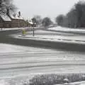 The junction to Eye and the B1077, Snow Days, Brome, Suffolk - 22nd November 2008