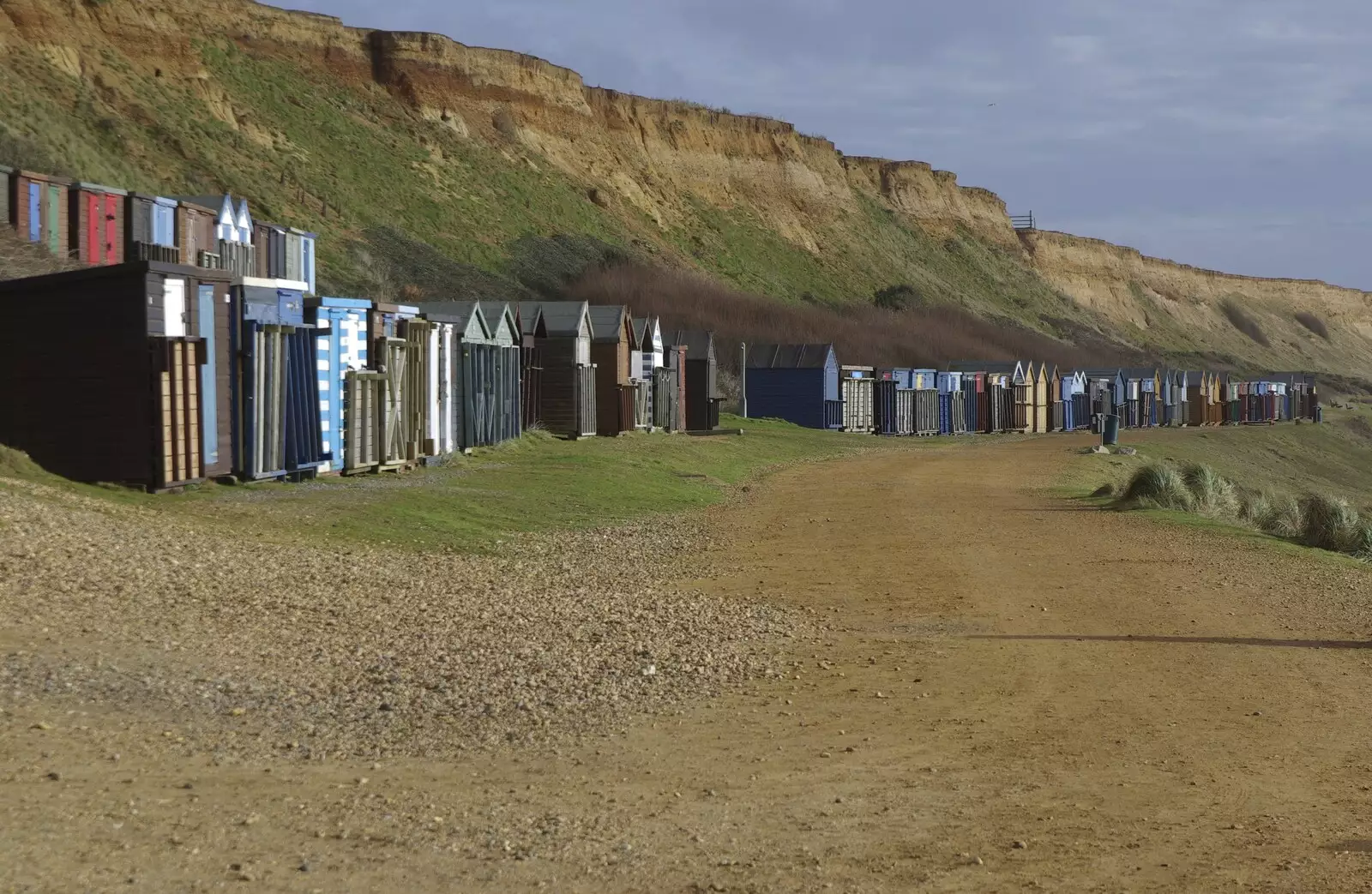 Beach huts on Barton Beach, from A Trip to New Milton and Barton-on-Sea, Hampshire - 27th November 2008