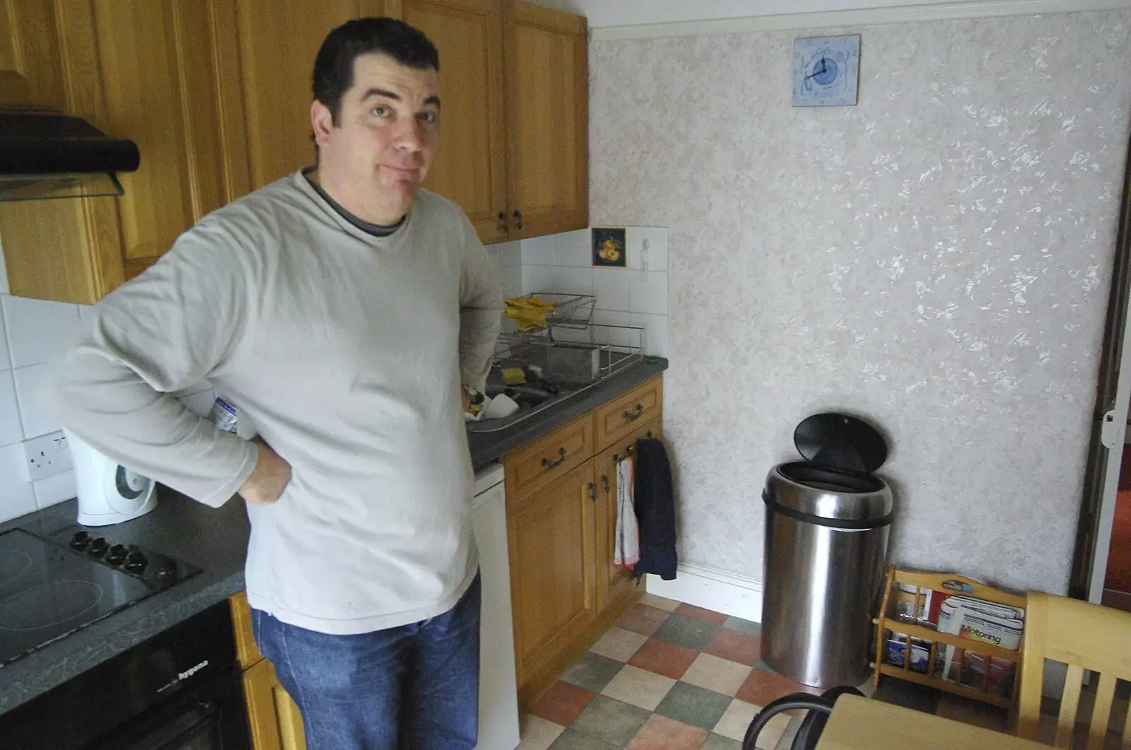 Jon in his parent's upstairs flat, from A Trip to New Milton and Barton-on-Sea, Hampshire - 27th November 2008