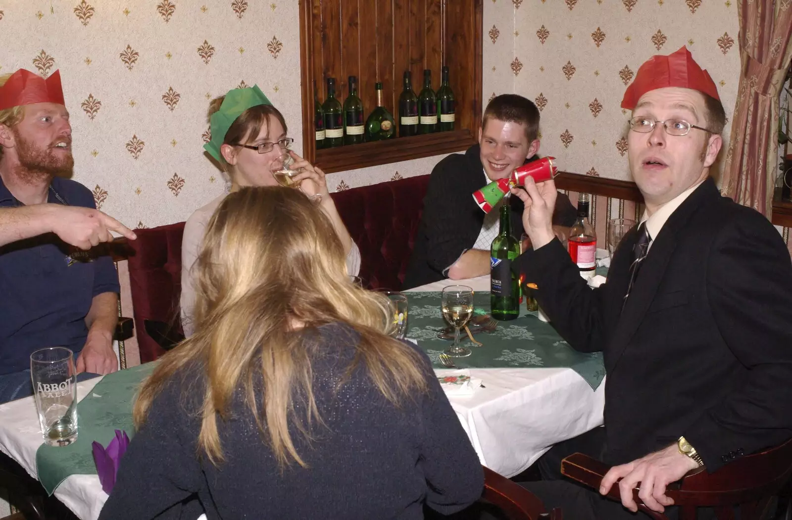 Marc graduates to flinging crackers, from The BSCC Christmas Dinner, The Swan Inn, Brome, Suffolk - 6th December 2008