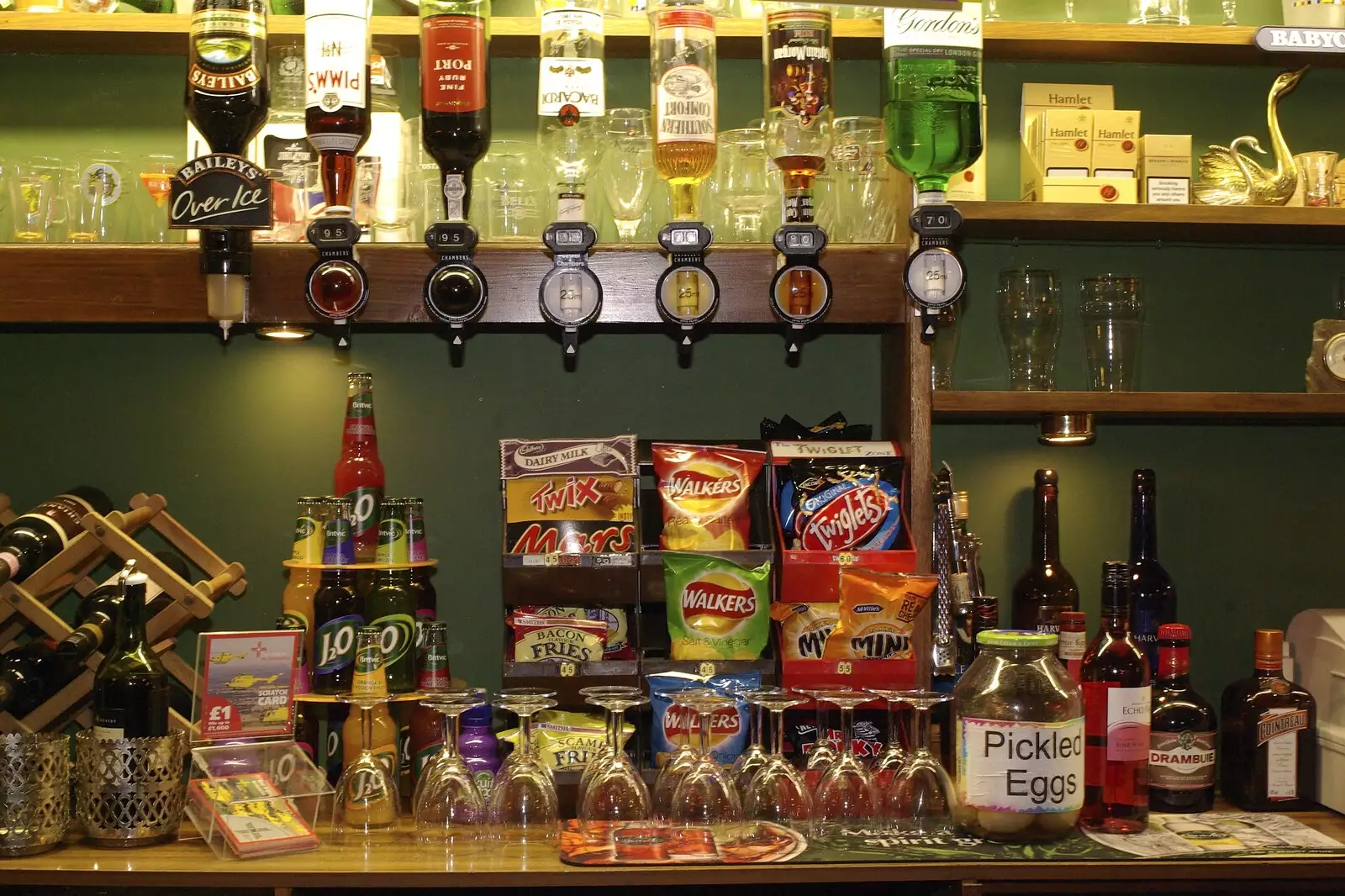 Snacks and pickled eggs behind the bar, from The BSCC Christmas Dinner, The Swan Inn, Brome, Suffolk - 6th December 2008