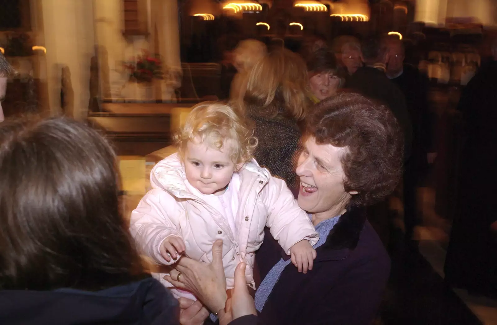 Jessica is passed over to Gran/Nan, from Kitchens, Carols and Mill Road Dereliction, Cambridge and Brome, Suffolk - 20th December 2008