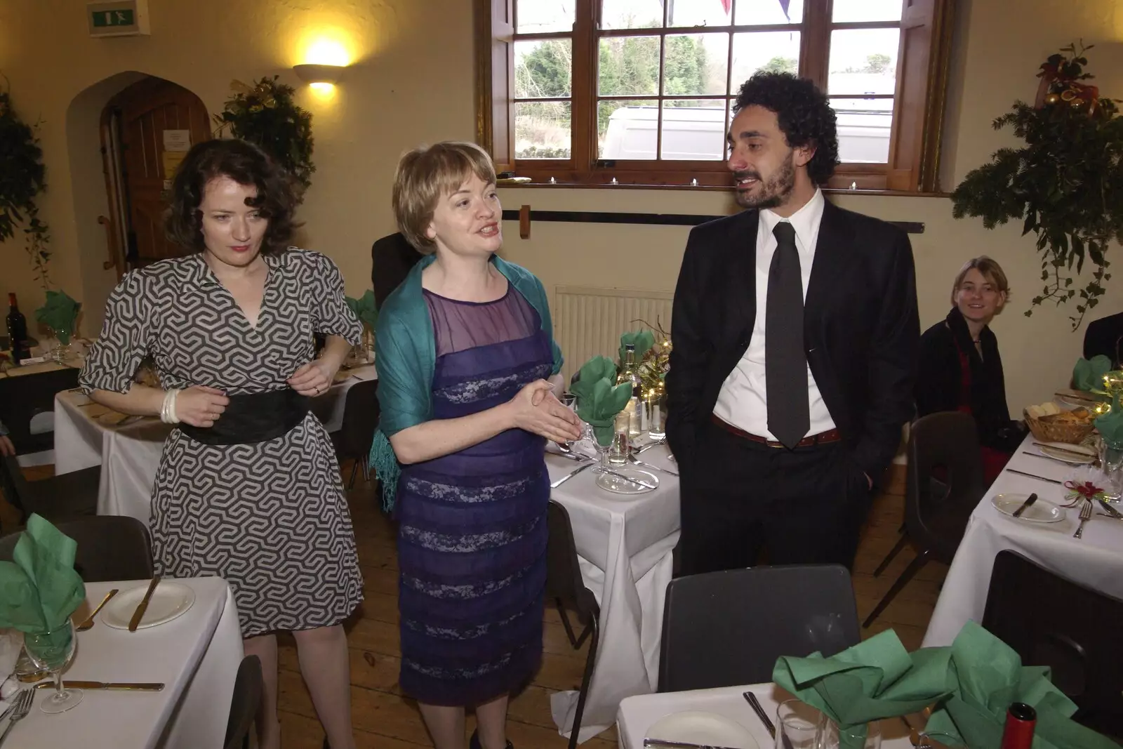 Abbie shouts across the room, from An Oxford Wedding, Iffley, Oxfordshire - 20th December 2008