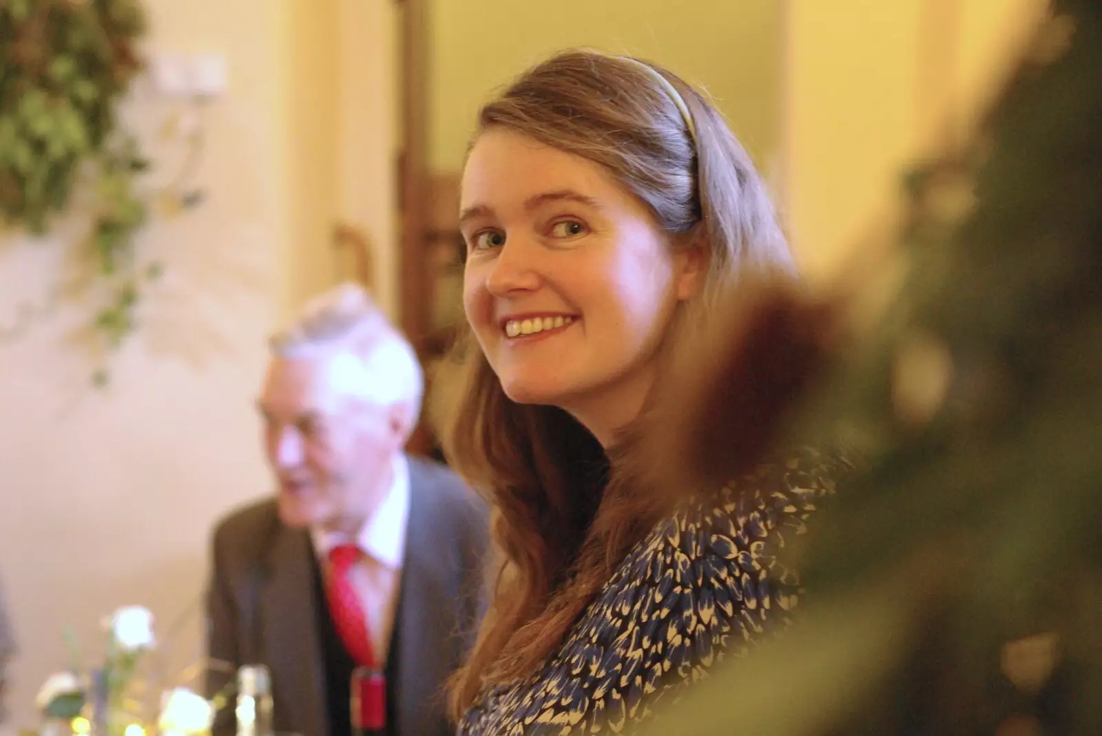 Isobel looks over, from An Oxford Wedding, Iffley, Oxfordshire - 20th December 2008