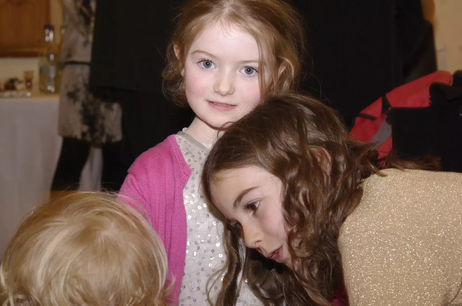 A young girl, like a deer in headlights, from An Oxford Wedding, Iffley, Oxfordshire - 20th December 2008