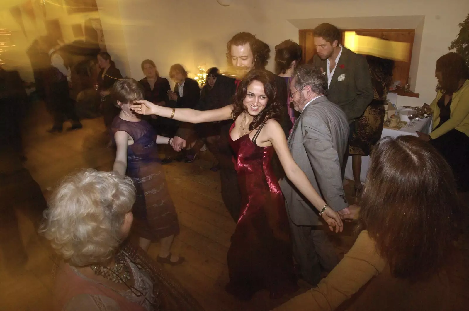 A sparkly red dress, from An Oxford Wedding, Iffley, Oxfordshire - 20th December 2008