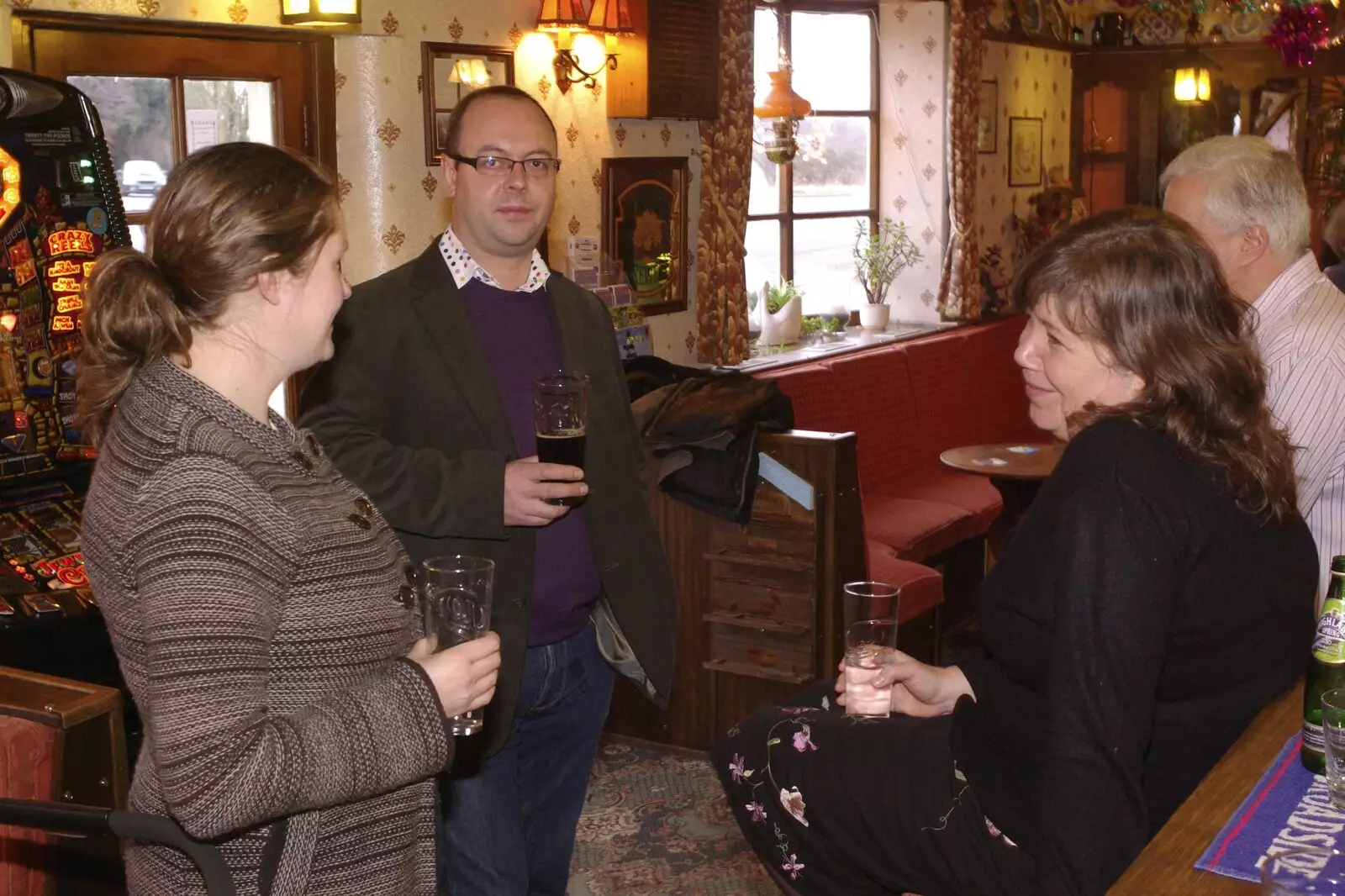 In The Swan for a Christmas beer, from Fred's First Christmas, Brome, Suffolk - 25th December 2008