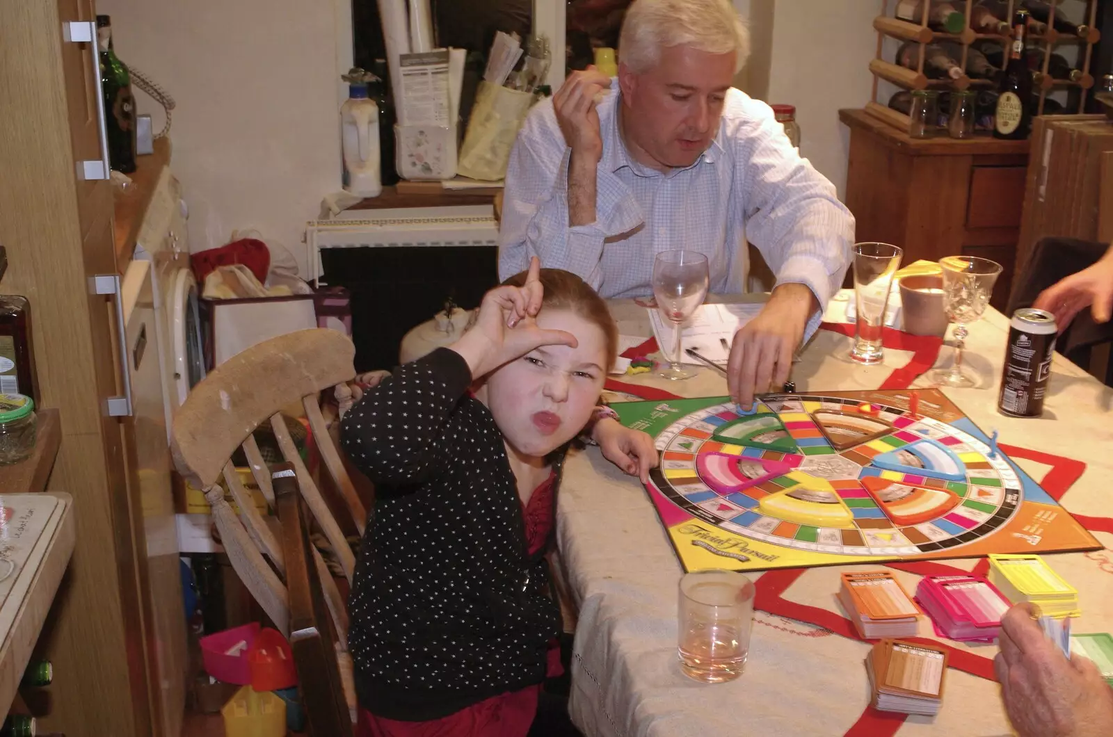 Emily gives it the 'loser' sign, from Fred's First Christmas, Brome, Suffolk - 25th December 2008