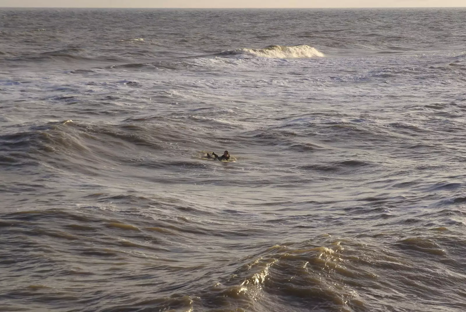 Somebody's actually body-boarding, from To The Coast By Satnav, Southwold, Suffolk - 28th December 2008