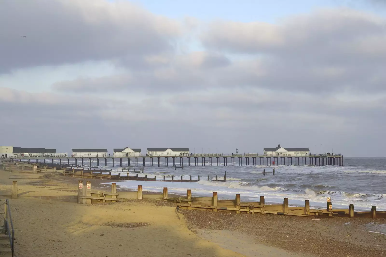 The pier from along the beach, from To The Coast By Satnav, Southwold, Suffolk - 28th December 2008