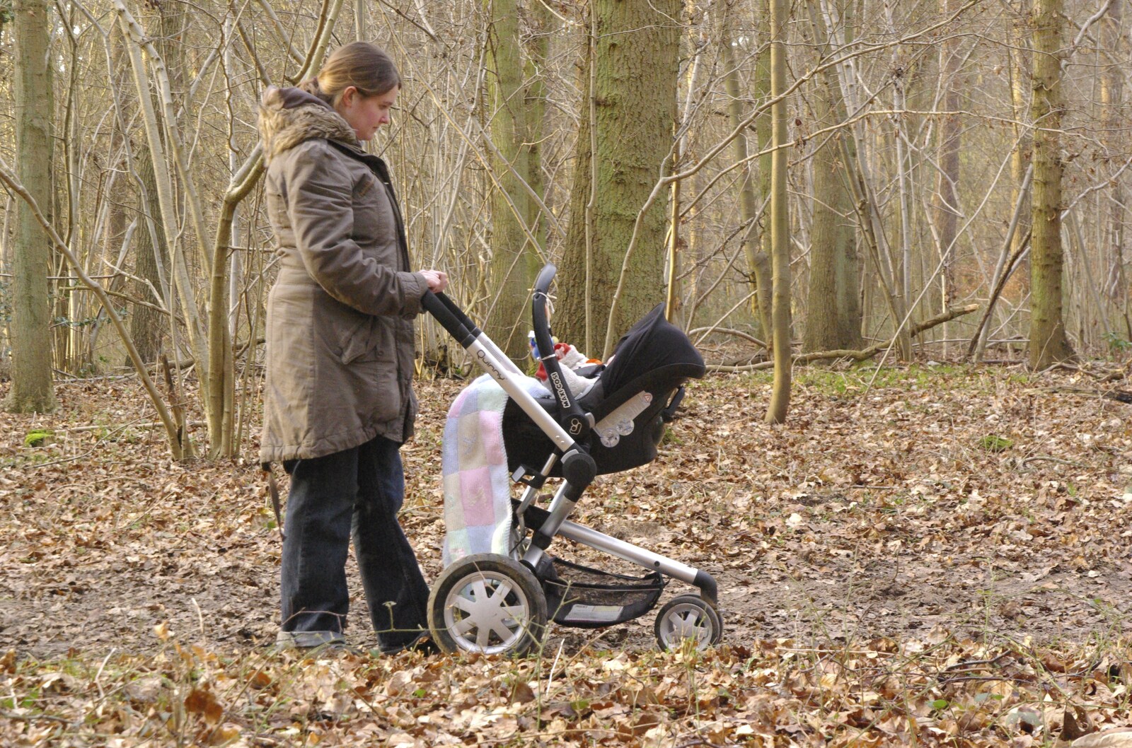Isobel and pram from Zack's Birthday, and a Walk in the Forest, Cambridge and East Harling, Norfolk - 21st February 2009