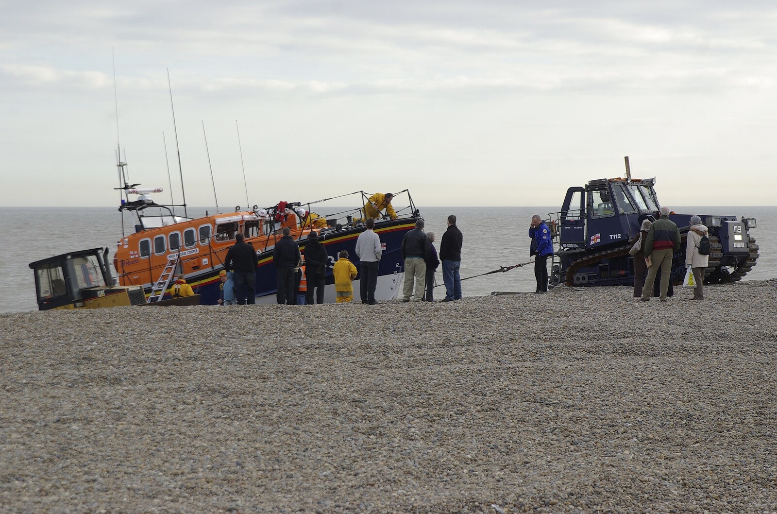 The Aldeburgh lifeboat is hauled over the beach from Aldeburgh Lifeboats with The Old Chap, and a Night at Amandines, Diss, Norfolk - 1st March 2009