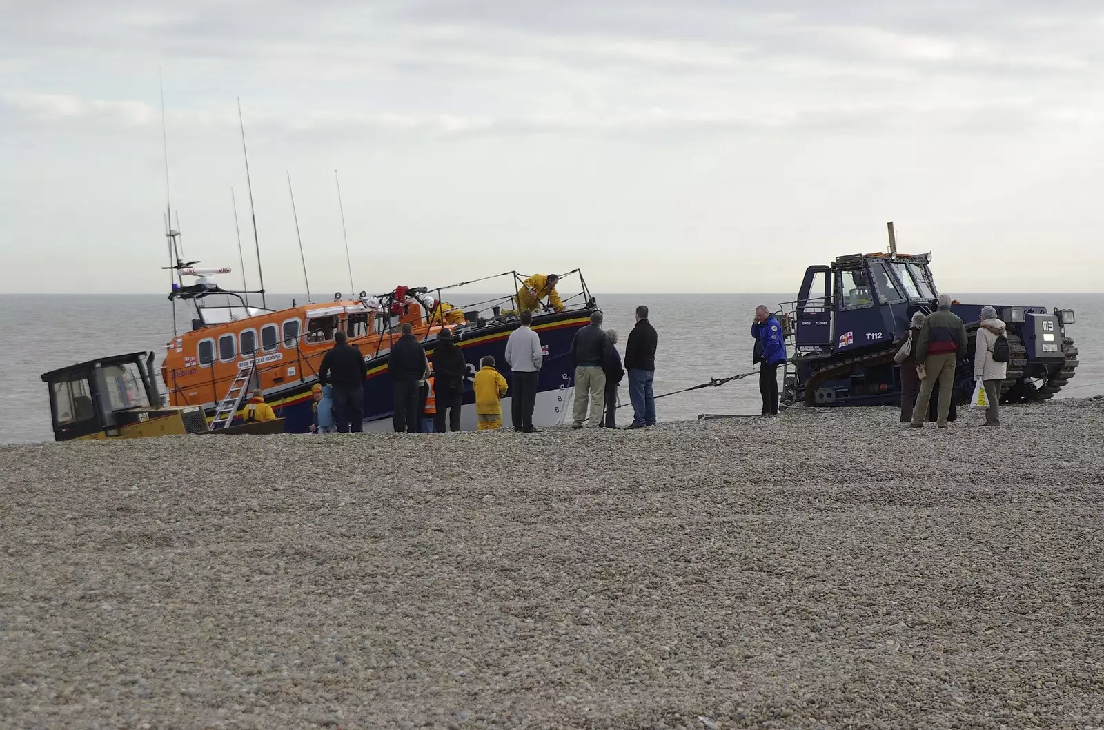 The Aldeburgh lifeboat is hauled over the beach, from Aldeburgh Lifeboats with The Old Chap, and a Night at Amandines, Diss, Norfolk - 1st March 2009