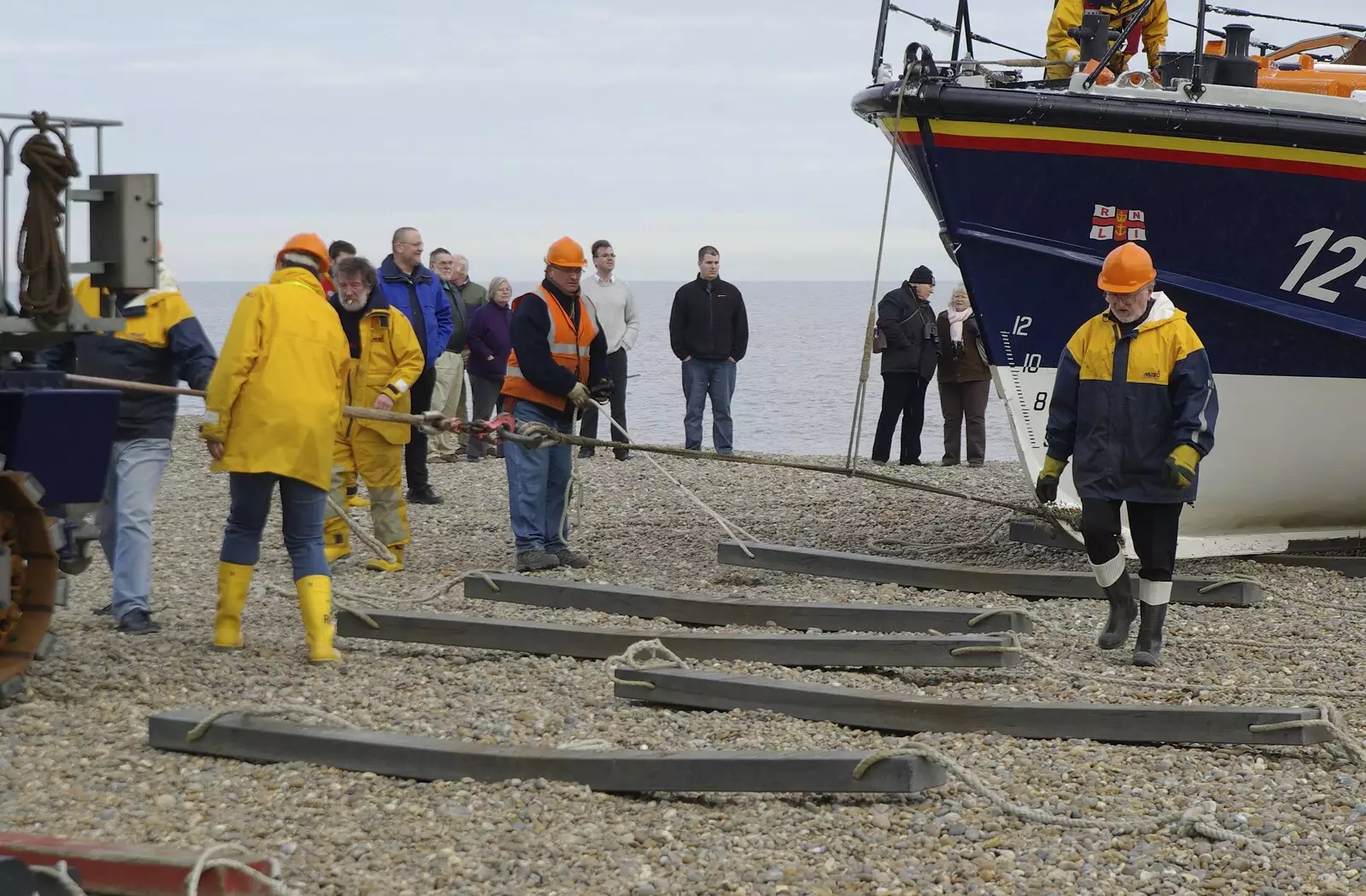 Activity around the lifeboat, from Aldeburgh Lifeboats with The Old Chap, and a Night at Amandines, Diss, Norfolk - 1st March 2009