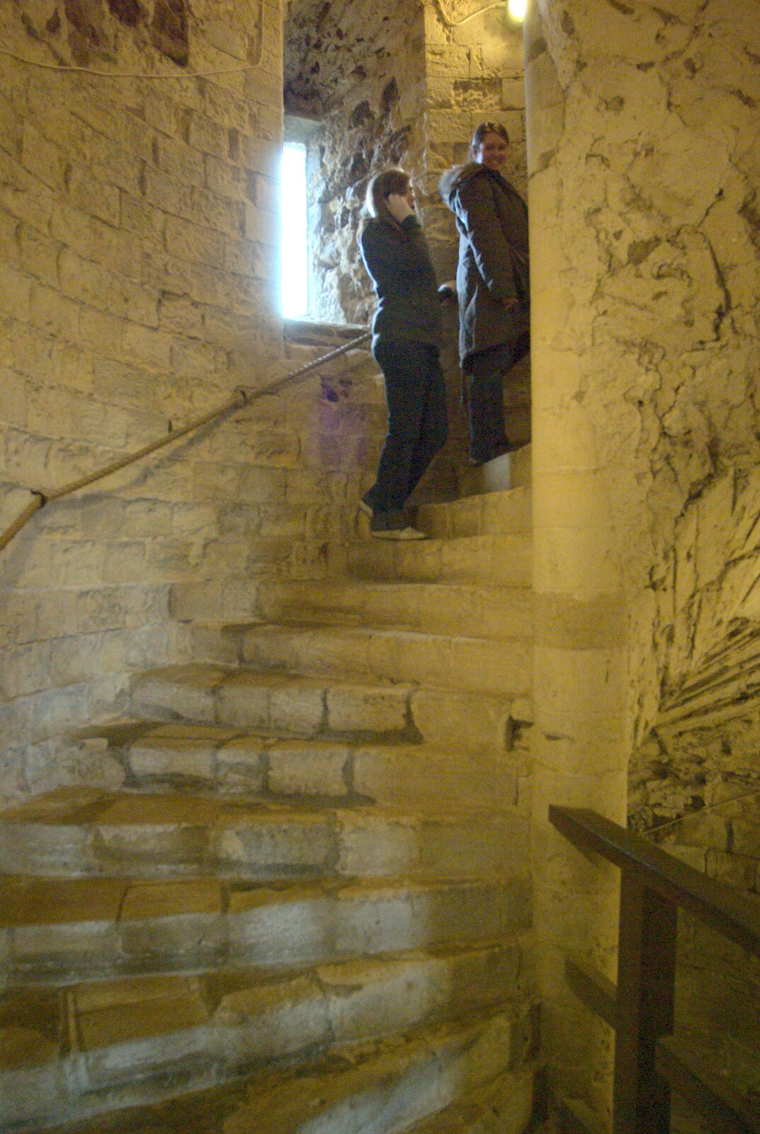Up the winding steps inside Orford castle from A Trip to Orford Castle, Suffolk - 14th March 2009