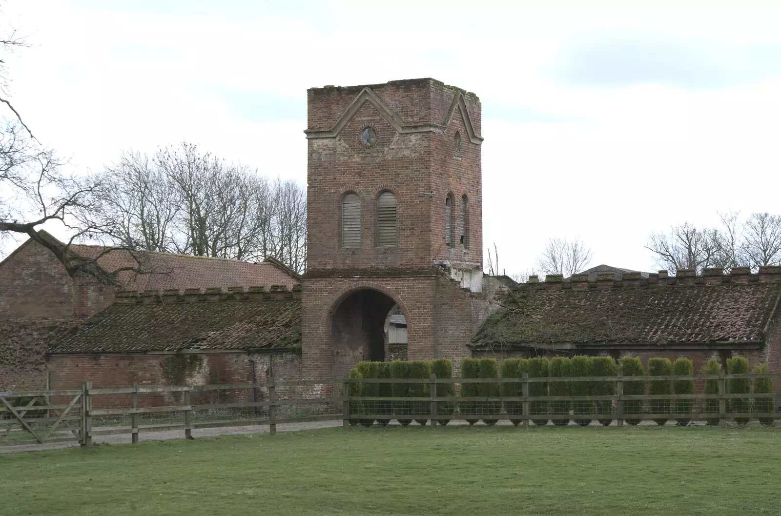 The old Bell Tower of Brome Hall, from Quiz Night, the Flat, and a Walk Around the Fields, North Lopham, Cambridge and Brome, Suffolk - 29th March 2009