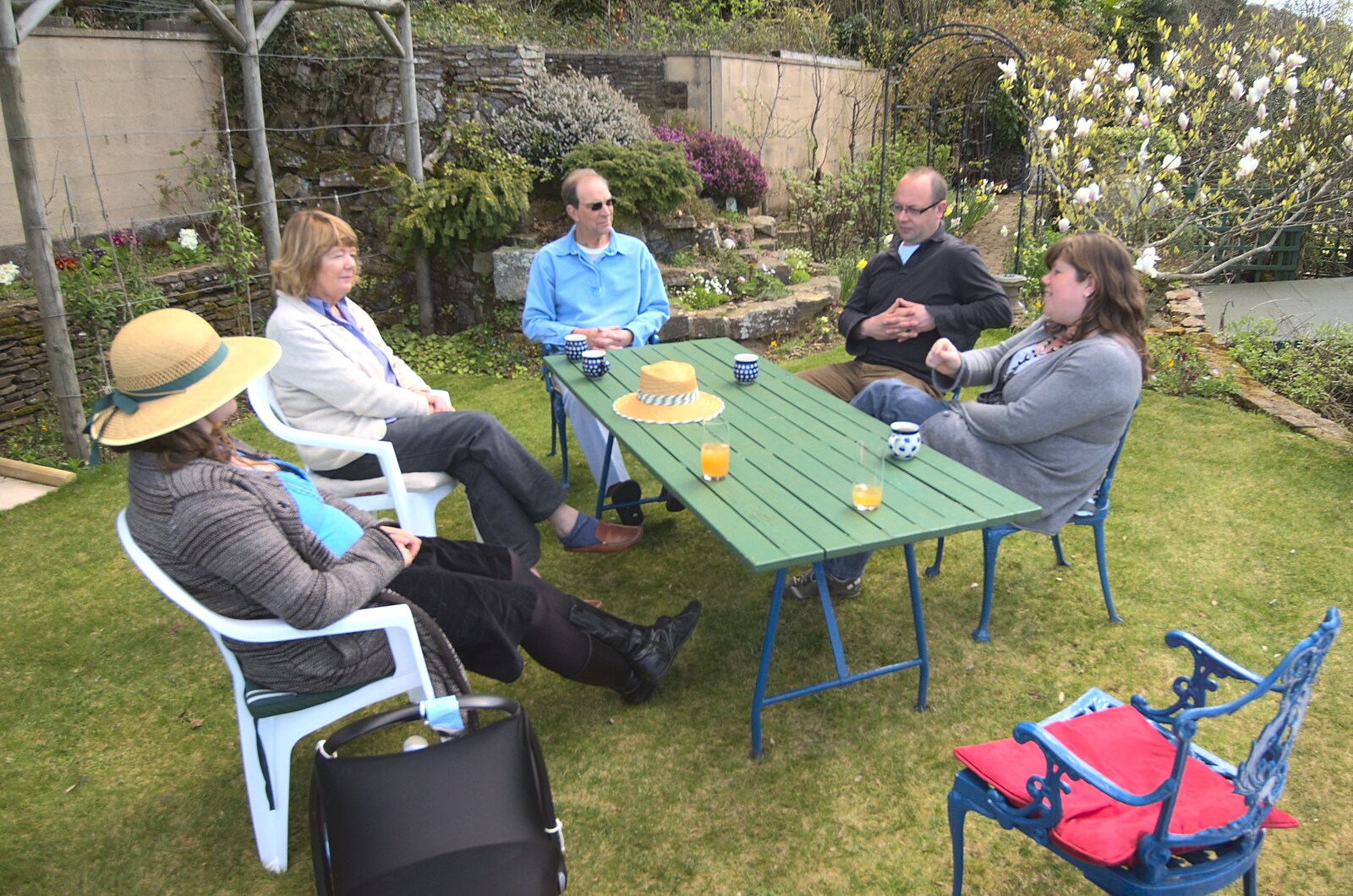 We have drinks up on the top lawn from An Easter Weekend in Chagford, Devon - 12th April 2009