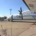 At Exeter airport, our Flybe Dash-8 Q400 awaits, An Easter Weekend in Chagford, Devon - 12th April 2009