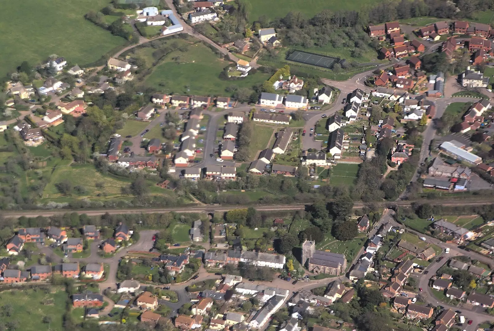 A Devon town from the air, from An Easter Weekend in Chagford, Devon - 12th April 2009