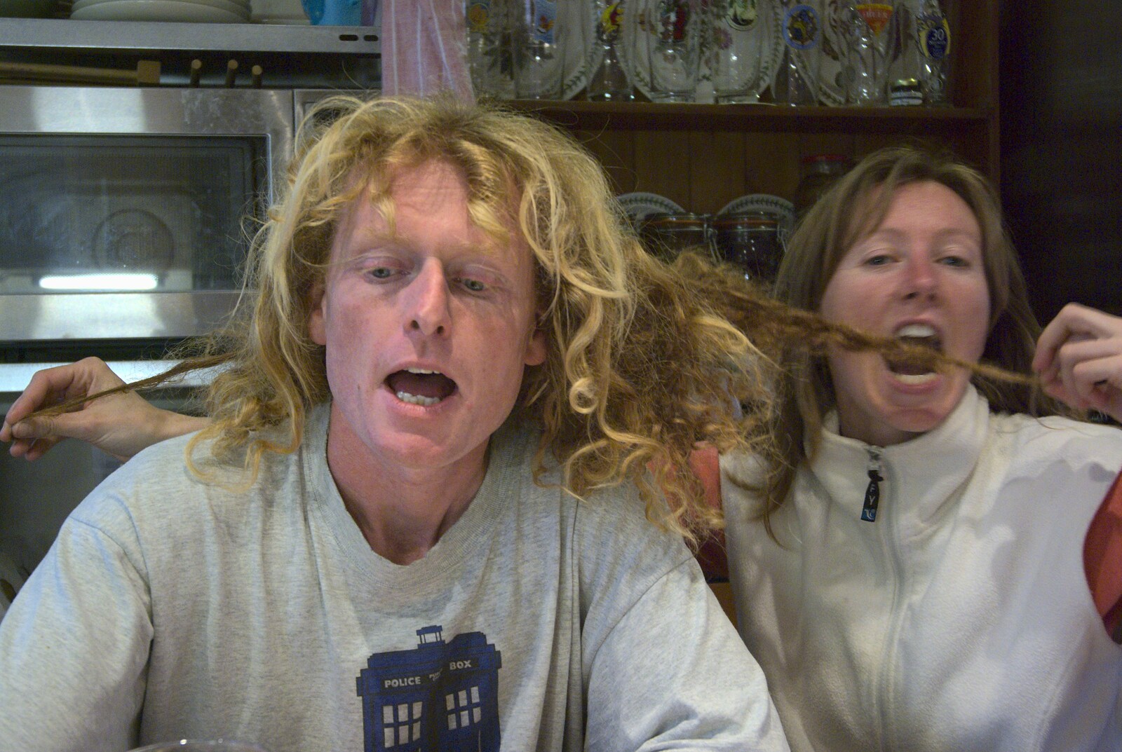 Martina eats one of Wavy's dreads from Lunch With Wavy and Martina, Brome, Suffolk - 18th April 2009