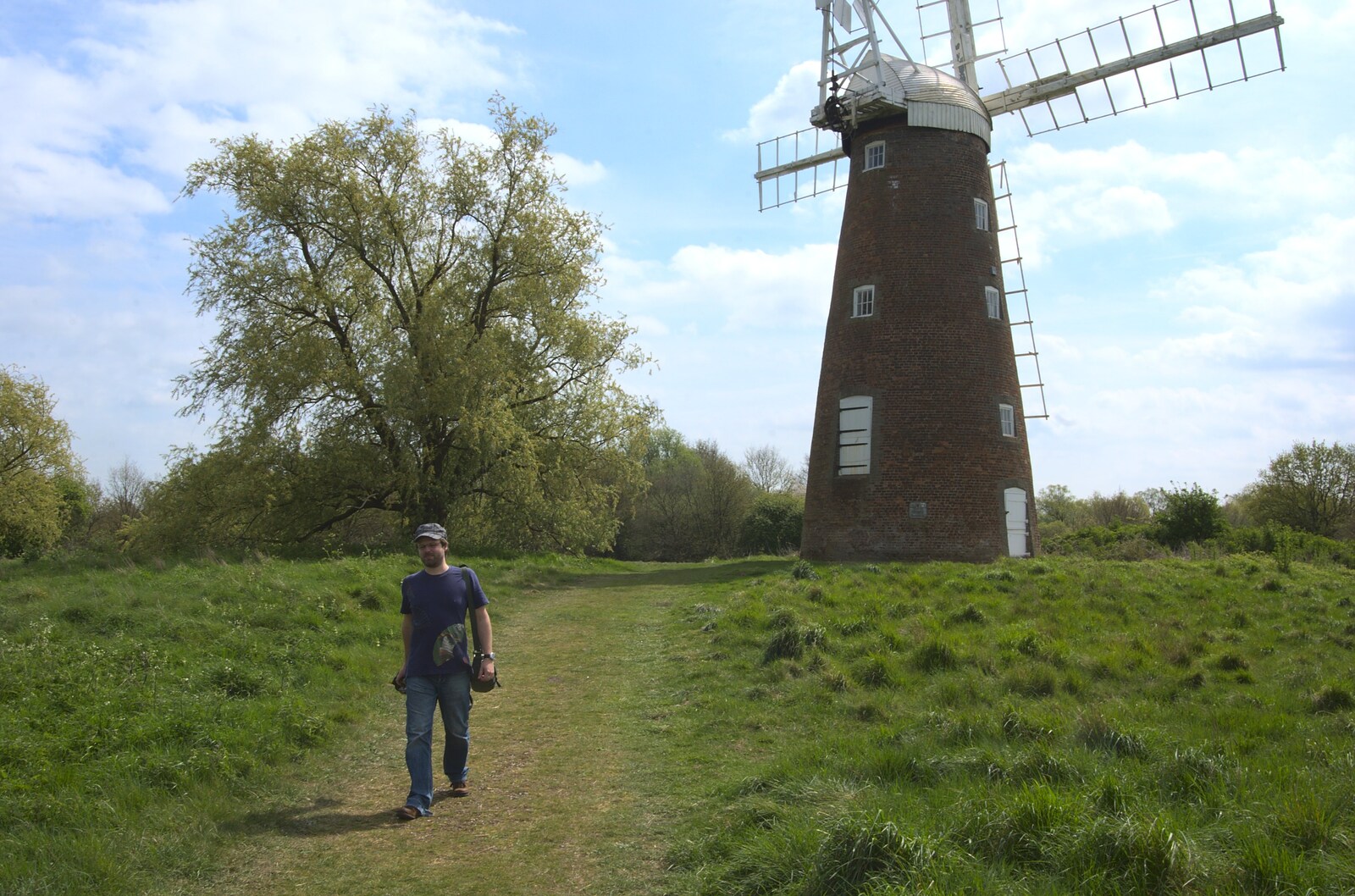 Sam walks around near the windmill from A Visit from Rachel and Sam, Brome, Suffolk - 26th April 2009