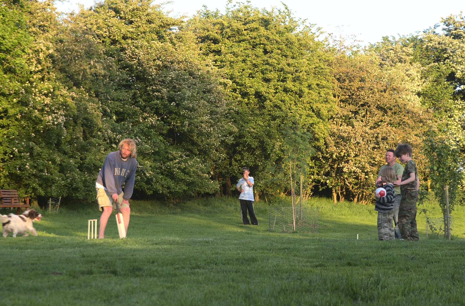 Wavy's in bat for a game of cricket from Martina's Birthday Barbeque, Thrandeston, Suffolk - 23rd May 2009