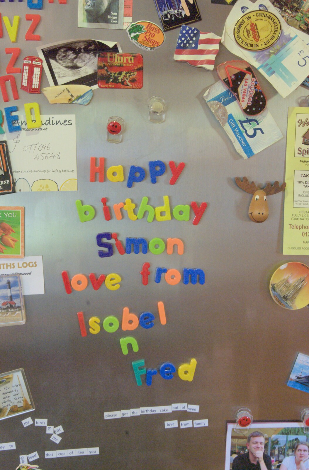 Isobel leaves a fridge-magnet birthday message from Summer Bike Rides, Thornham Magna, Suffolk - 1st June 2009