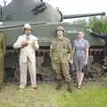 The gang in front of a tank, The Debach Airfield 1940s Dance, Debach, Suffolk - 6th June 2009