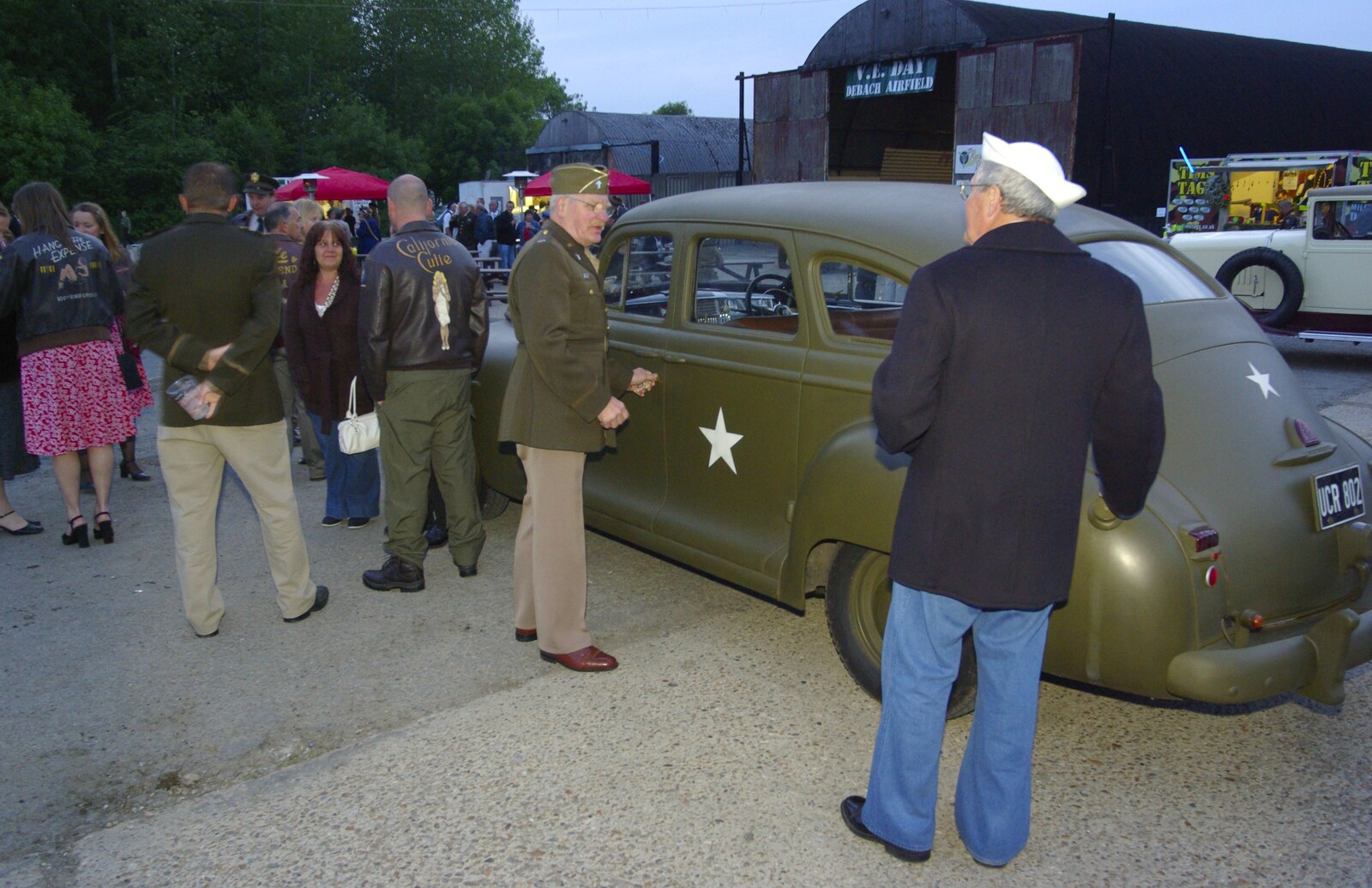 A staff car turns up from The Debach Airfield 1940s Dance, Debach, Suffolk - 6th June 2009